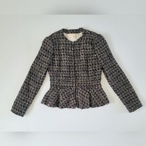 Rebecca Taylor Multi Tweed Peplum Jacket, Size 0
